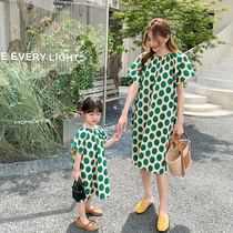  Western style fried street parent-child summer clothes 2021 new trendy high-end mother-daughter clothes forest polka dot thin fashion dress