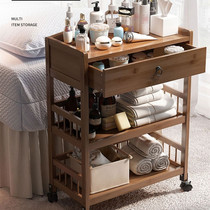Beauty car trolley solid wood hair rack beauty salon special mobile shelf barber shop cabinet tool table