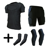 Goalkeeper protective clothing Goalkeeper clothing suit Anti-collision short sleeve clothing Shorts Knee and elbow protection helmet Rugby anti-collision clothing