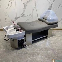 Hairdressers hair wash bed stainless steel flush bed hair salon special hair beauty bed water circulation head therapy bed with fumigation