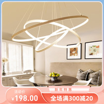 Circular restaurant chandelier Modern simple atmosphere creative Nordic personality hotel decoration round living room small chandelier