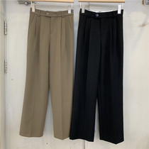 REDLIP red lip 21627 high waisted wide leg pants womens autumn loose casual mop pants straight suit pants
