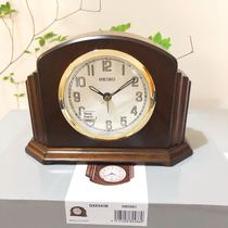  Japan SEIKO Seiko desk clock Solid wood alarm Smart luminous bedroom hotel office desk clock 043B
