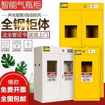 All-steel explosion-proof cylinder cabinet Laboratory acetylene gas storage cabinet Methane oxygen gas single and double three-cylinder cylinder cabinet