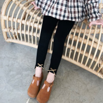 Girl Beats Bottom Pants Casual Outwear 2022 Spring Autumn Summer New Middle Children Foreign Air Butterfly Knot Girl Long Pants
