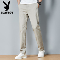  Playboy casual pants mens summer thin mens pants 2021 new spring and autumn loose all-match mens trousers trend
