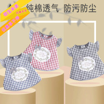 Baby's cotton vest snap button sleeveless waterproof food bag kindergarten food bib for women's thin