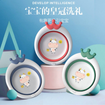 Newborn baby foldable washbasin 3 sets of childrens butt wash foot basin household baby products cartoon cow