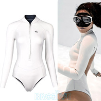 Bestdive diving SaveOcean snow moon white free diving suit wet bikini mermaid backless