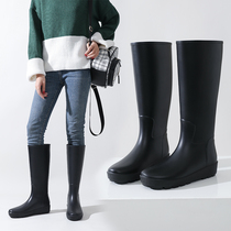 New womens rain boots fashion water shoes high tube waterproof rain boots womens summer long tube water boots non-slip rubber shoes