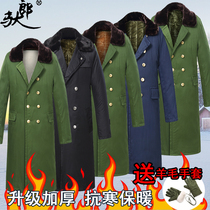 Winter military cotton coat long mens polyester wool thickened warm cotton clothes cold storage labor protection cold cotton clothing northeast cotton padded jacket