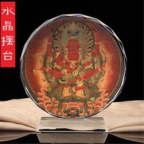 The treasure of marriage This Zun Da Wei De Aizhen Ming King Bodhisattva Buddha statue portrait Tibetan Thangka hand-painted crystal table