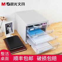 Chenguang desktop file cabinet Four-layer small drawer type data lock storage cabinet Five-layer a4 office plastic file cabinet small desk file storage box storage cabinet office supplies