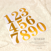 Wedding banquet table card seat card digital sticker sticker card number Golden digital sticker wedding supplies