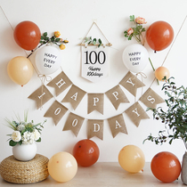 ins Sen department baby hundred day full moon birthday decoration net red background wall balloon childrens party decoration