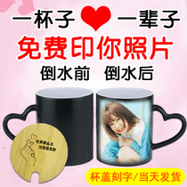 Photo cup custom color change heating display picture Birthday gift couple ceramic mug custom logo