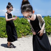 Girl dress cotton vest long dress beach dress summer Korean version of childrens suspender skirt