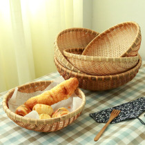Wood good bamboo woven basket snack basket snack basket Bamboo Flat