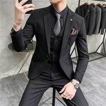  Groom suit suit mens Korean version of the trend slim high-end business casual suit formal three-piece suit wedding suit