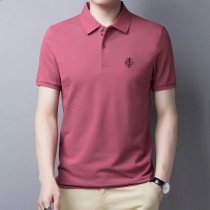Summer short-sleeved POLO shirt mens light luxury business casual cotton t-shirt Korean version of the trend solid color lapel mens top