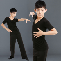 Professional boy dance suit suit Latin dance suit Boy short sleeve practice suit Childrens Chinese dance body suit Trousers
