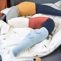 ins new crocodile bed crib anti-collision pillow long strip filling seam baby sleeping toy pillow