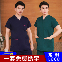 Hand washing clothes Operating room brush hand clothes pure cotton long and short sleeves thin suit for men and women stomatologists beauty hospital overalls
