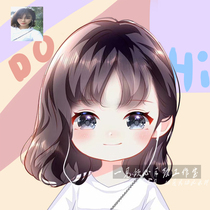 Soft cute Q-version hand-painted avatar cartoon character design logo live photo transfer comics couple production