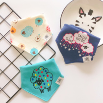 3-pack baby saliva towel Pure cotton baby triangle towel Double snap button headscarf scarf Newborn bib bib
