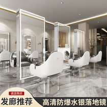Net Red Barber shop mirror table hair salon dedicated simple hairdressing mirror hot dyed double mirror landing stainless steel hair cutting mirror