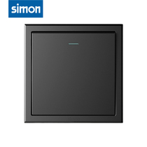 Simon E3 series fluorescent gray one-open multi-control switch socket panel