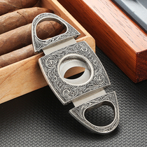 Cigar scissors stainless steel Krupp cigar knife portable cigar tongs sharp Cigar scissors delivery leather case