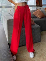 CHICHIDIVAS Creek home Europe and the United States is red straight hanging fashionable fine trousers trousers