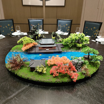 Table Middle Hem Flowers Hotel Large Round Table Swing Piece Flower Hem Flowers Adornment High-end Middle Turntable Microscape Pendulum Table