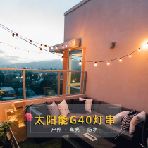Solar Outdoor Lamp Courtyard Home Waterproof lamp string Garden Balcony Placement string light G40 Retro decoration hanging lamp