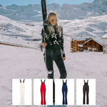 High-end players super long legs French female one-piece Slim Plus velvet double board snowboard pants