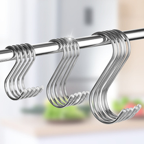 Stainless steel s-type hook drying sausage bacon kitchenware room Large multi-functional non-perforated metal iron tip single hook