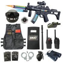 Childrens electric toy holster equipped with a full set of cos little police boy birthday gift eating chicken grab Christmas gift