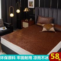 Summer Mahjong Mat 1 8 m bed folded 1 5m single double student dormitory non-slip summer carbonized bamboo mat