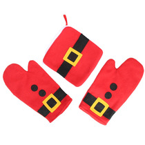 Christmas home decoration supplies Christmas baking insulation mat Christmas oven Microwave oven anti-scalding gloves wholesale