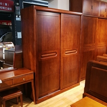 1 5 meters two push-pull sliding door solid wood wardrobe gold silk sandalwood red walnut plus corner cabinet inner drawer cabinet Oguman