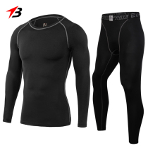 Fitness suit men spring and autumn outdoor quick-drying running fitness clothes Sports Basketball tight vest T-shirt long sleeve