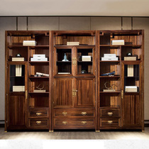 Zhongzhi Xin Yujiang Series 160 Yellow Sandalwood Pure Solid Wood Bookcase Side Two Doors