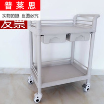 Cart stainless steel trolley physiotherapy storage rack hand push device Table care car nail art