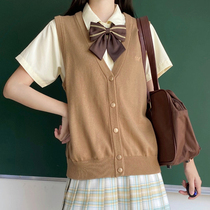  Dharmas overlord old head music vest vest Japanese JK uniform skirt suit Female college style sweater Knitted cardigan