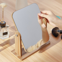Wooden desktop makeup mirror desktop home small student dormitory bedroom folding can be vertical dressing for men