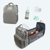 2020 new portable folding crib mommy bag multi-function large-capacity out-of-home mother and baby bag backpack