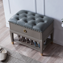 Home-in-door Shoes Bench Style Shoes Cabinet Solid Wood Wear Benches Nordic Modern Minimalist Shoes Cabinet Bench multifunction Shoe stool