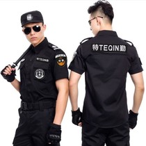 Black special service short sleeve overalls summer clothes breathable security clothing long sleeve special service logo suit hat pants shoes equipment