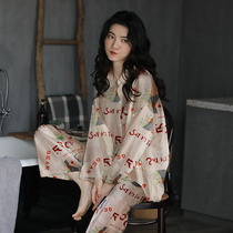 The owners private collection ~ Super foreign air 2021 new pajamas womens spring and autumn cotton long sleeve Sweet Home suit
